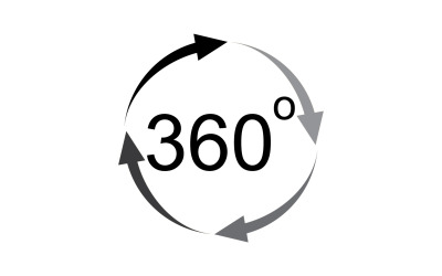 Rotación de ángulo de 360 grados icono símbolo logo versión v14