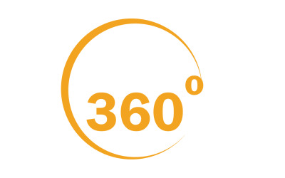 Rotación de ángulo de 360 grados icono símbolo logotipo versión v1
