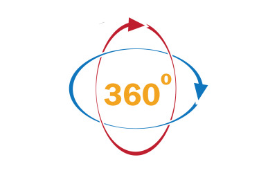 Rotación de ángulo de 360 grados icono símbolo logotipo versión v25