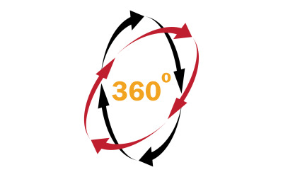 Rotación de ángulo de 360 grados icono símbolo logotipo versión v29
