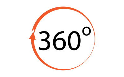 Rotación de ángulo de 360 grados icono símbolo logotipo versión v2