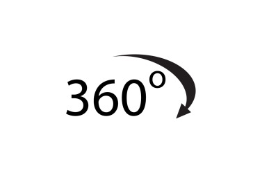 Rotación de ángulo de 360 grados icono símbolo logotipo versión v32