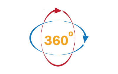 Symbol für 360-Grad-Winkeldrehung, Logo, Version v25