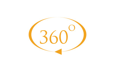 360 degree angle rotation icon symbol logo version v49