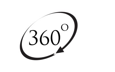 360 degree angle rotation icon symbol logo version v51