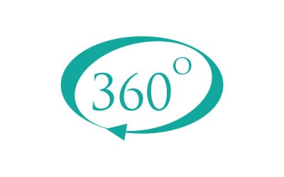 360 degree angle rotation icon symbol logo version v57