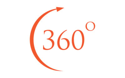 360 degree angle rotation icon symbol logo version v61