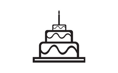 Icona del logo della torta di compleanno versione v1