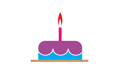 Icono del logotipo de la torta de cumpleaños versión v10