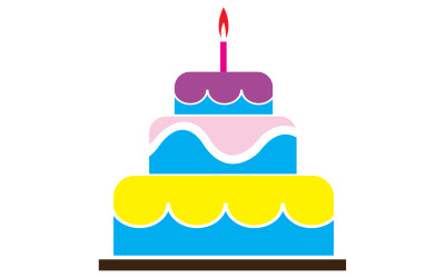 Icono del logotipo de la torta de cumpleaños versión v8