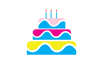 Icono del logotipo de la torta de cumpleaños versión v9