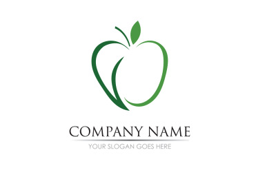 Ikona symbolu owoców jabłka, wersja logo v27