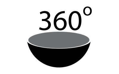 Rotación de ángulo de 360 grados icono símbolo logo versión v44