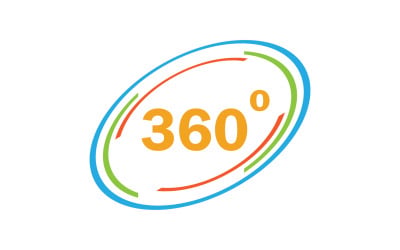 Rotación de ángulo de 360 grados icono símbolo logo versión v63