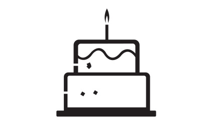 Födelsedagstårta logotyp ikon version v40