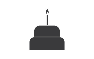 Födelsedagstårta logotyp ikon version v51