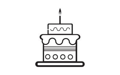 Icono del logotipo de la torta de cumpleaños versión v37
