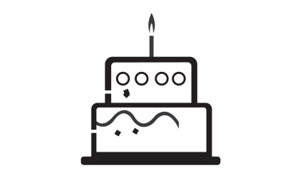 Icono del logotipo de la torta de cumpleaños versión v48