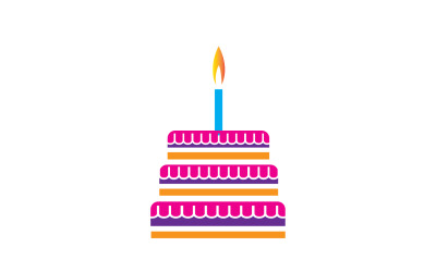Icono del logotipo del pastel de cumpleaños versión v21