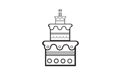 Icono del logotipo del pastel de cumpleaños versión v34