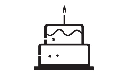 Icono del logotipo del pastel de cumpleaños versión v40