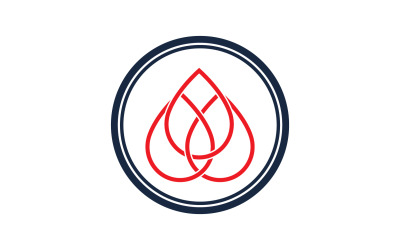 Kan damlası simgesi logo şablonu sürüm v19