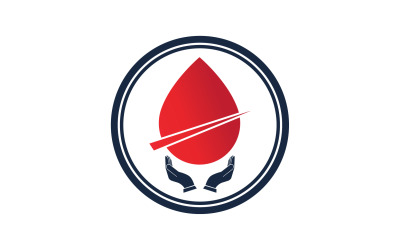 Modello logo icona goccia di sangue versione v48