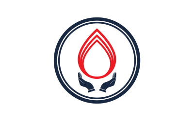 Modelo de logotipo de ícone de gota de sangue versão v41