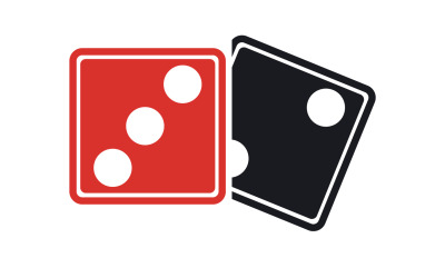Gra w kości poxer szablon ikony logo wersja v43