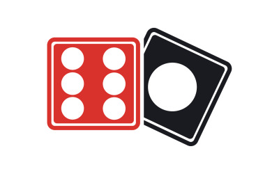 Gra w kości poxer szablon ikony logo wersja v54