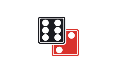 Gra w kości poxer szablon ikony logo wersja v7
