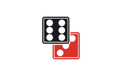 Modèle d&amp;#39;icône de logo de jeu de dés poxer version v1