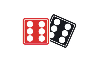 Modello icona logo poxer gioco di dadi versione v14