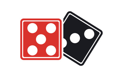 Modello icona logo poxer gioco di dadi versione v37