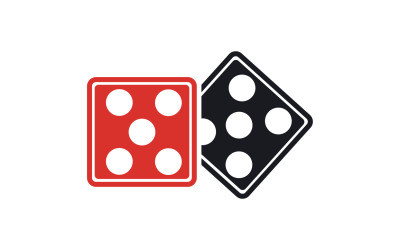 Modelo de ícone de logotipo de jogo de dados poxer versão v21