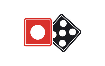 Würfelspiel-Poxer-Logo-Symbol-Vorlage, Version v17