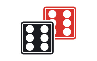 Würfelspiel-Poxer-Logo-Symbol-Vorlage, Version v23