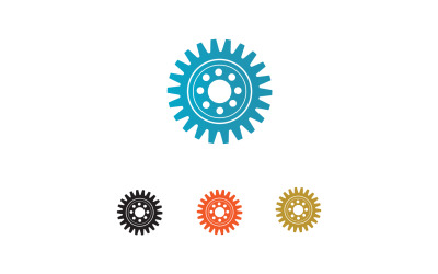 Getriebe-Logo-Symbol-Vorlagenvektor v35