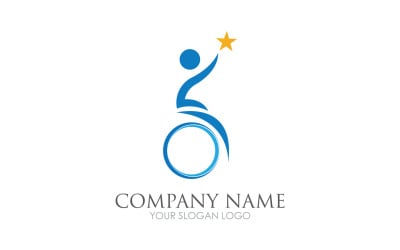 Plantilla de icono de logotipo Difabel versión v33