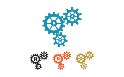Vettore modello icona logo scatola ingranaggi v17