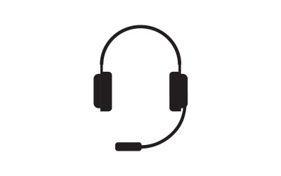 Logo de podcast de musique casque vecteur v17