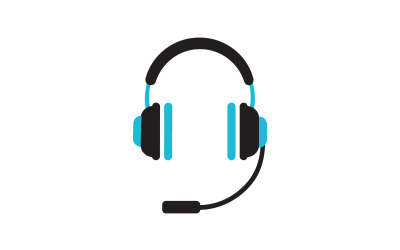 Logo hudebního podcastu pro sluchátka vektorové v10