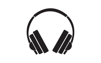 Logo podcastu muzycznego na słuchawkach, wektor v5