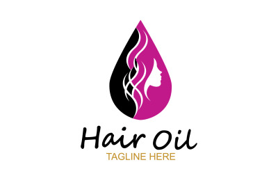 Modello vettoriale logo salute olio per capelli v14