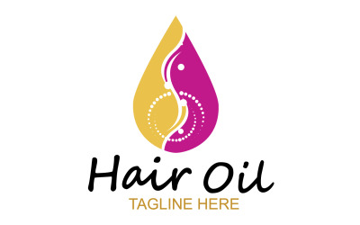 Modelo de vetor de logotipo de saúde de óleo de cabelo v36