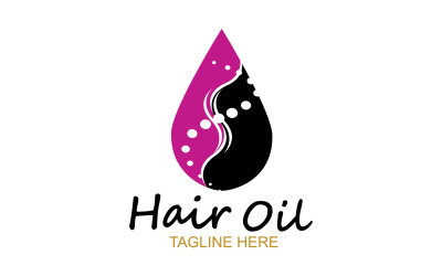 Modelo de vetor de logotipo de saúde de óleo de cabelo v37