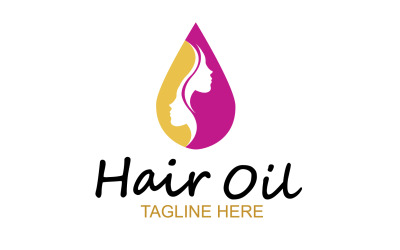 Szablon wektora logo zdrowia oleju do włosów v4