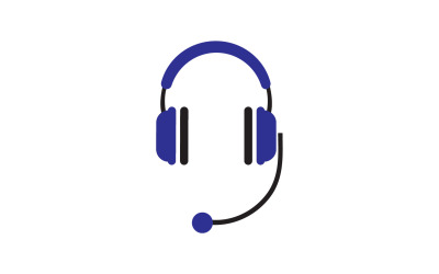 Vector de logotipo de podcast de música de auriculares v14