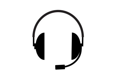 Vector de logotipo de podcast de música de auriculares v24