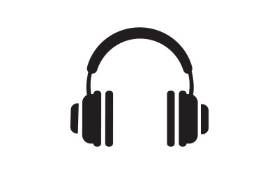 Vector de logotipo de podcast de música de auriculares v2